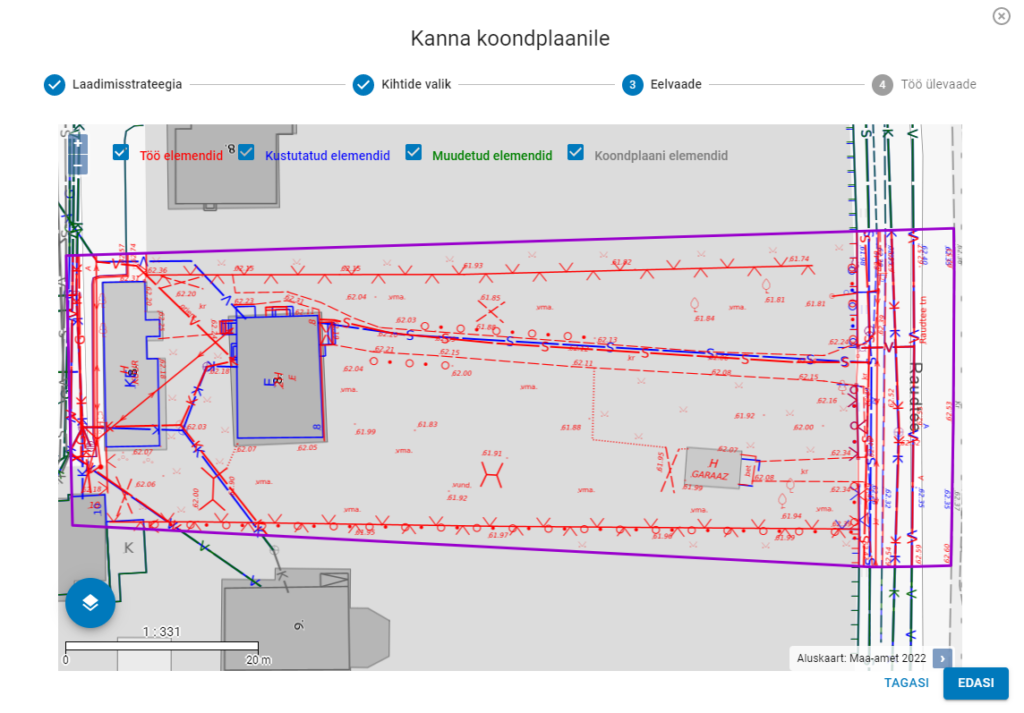 Andmete võrdlemine koondplaani rakenduse eelvaates